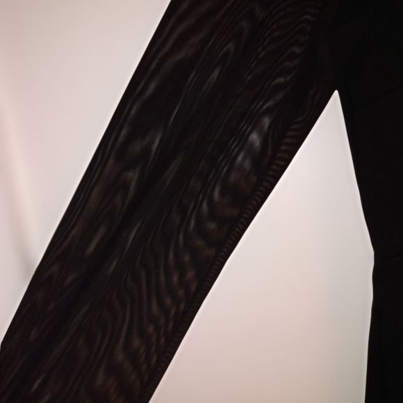 Forever 21 Cute Black Dress with Sheer Long Sleeves .          🖤🖤 - Picture 4 of 10